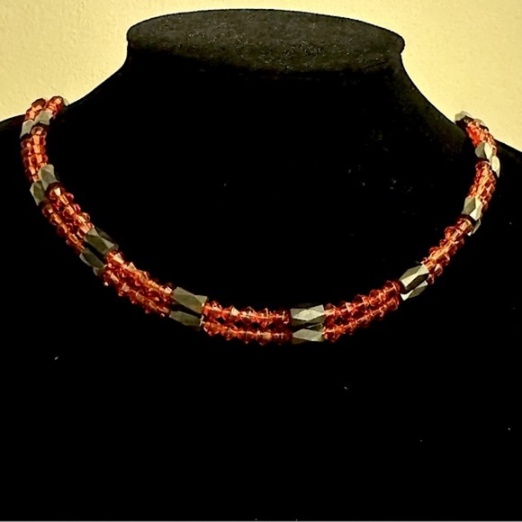 ⚜️3 for $30⚜️ Vintage Hematite Wrap Bracelet / Necklace (Red faceted crystals) - Picture 8 of 15